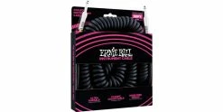 Ernie Ball Ultraflex 30 Foot Instrument Coiled Cable Black -Guitar Parts Store ernie ball ultraflex 30 foot straight straight instrument cable black angle 1