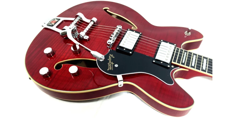 Hagstrom Tremar Viking Deluxe Wild Cherry Transparent 6 Hagstrom Tremar Viking Deluxe Wild Cherry Transparent - Image 5